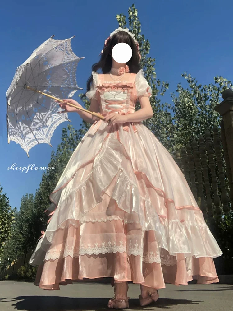 Flora Muse - Sweet Lolita Ballgown - Pink formal lolita one-piece