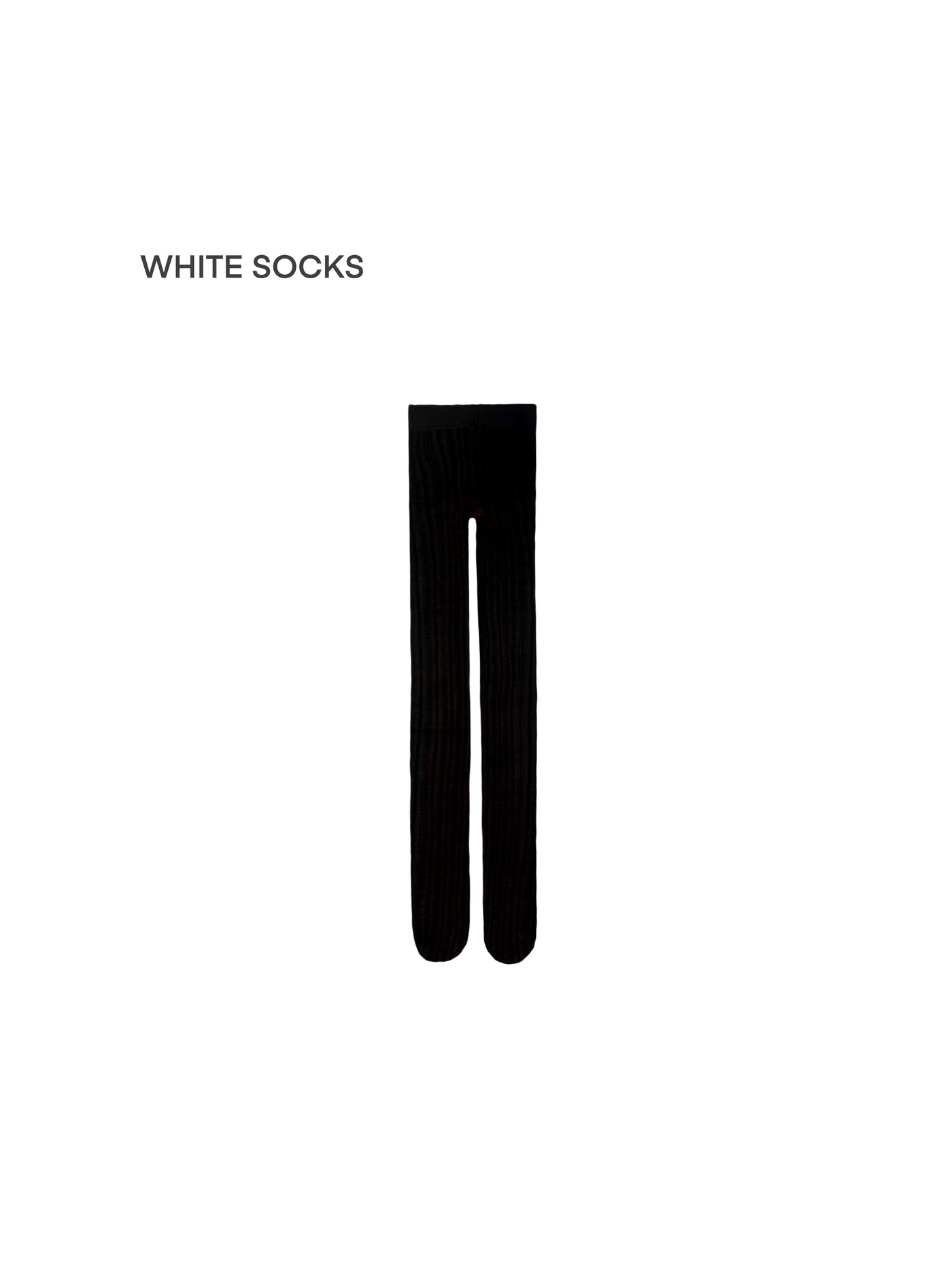 White Socks - Vintage Heart Flower Stripe - Patterned Tights with Heart-and-Flower Stripes