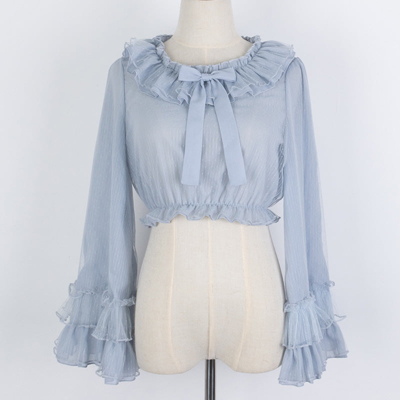 Sakurada Fawn - Plus Size Lolita Blouse Cheese - Chocolate Long Sleeve Innerwear