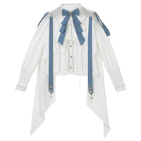 Designer's Gift - Luminous Cavalier - Military Lolita Skirt and Long-Sleeve Shirt Set with Detachable Jabot - Shirt Only / S