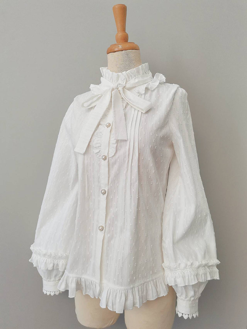Yilia - Sweet Lolita Long Sleeve Cotton - Blouse Innerwear