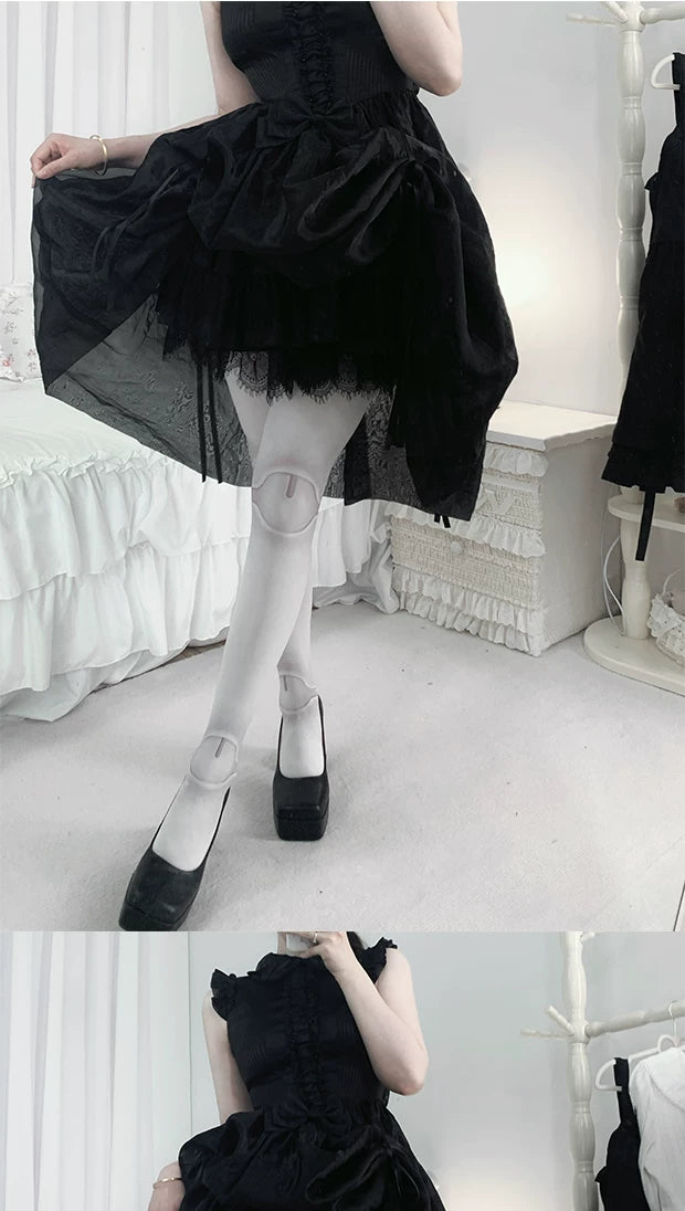 roji roji - Joint Doll - Printed Tights in Skin-Tone and Velvet Options