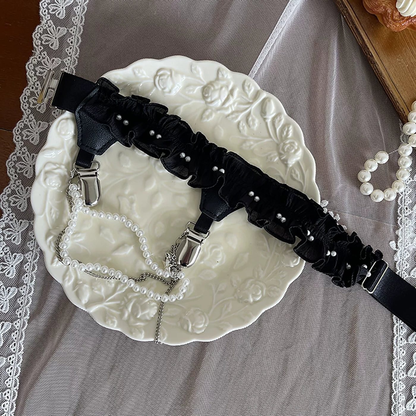 Sock Noble - Pearl Lace - Gothic Lace Socks and Clip Ring Options