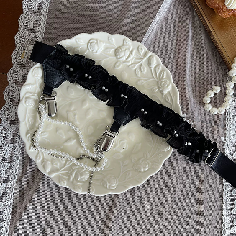 Sock Noble - Pearl Lace - Gothic Lace Socks and Clip Ring Options
