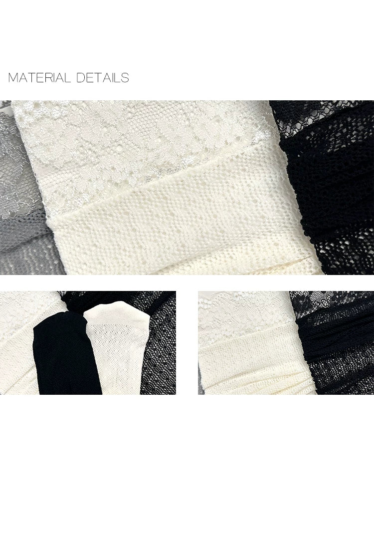 White Socks - Ballet Lace - Openwork Lace Slouch Socks