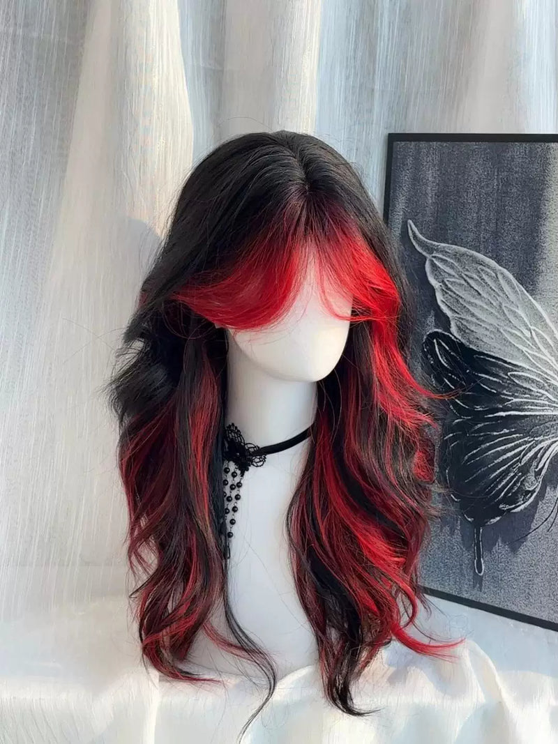 Kunkun Fish black and red highlighted wavy wig - view 4