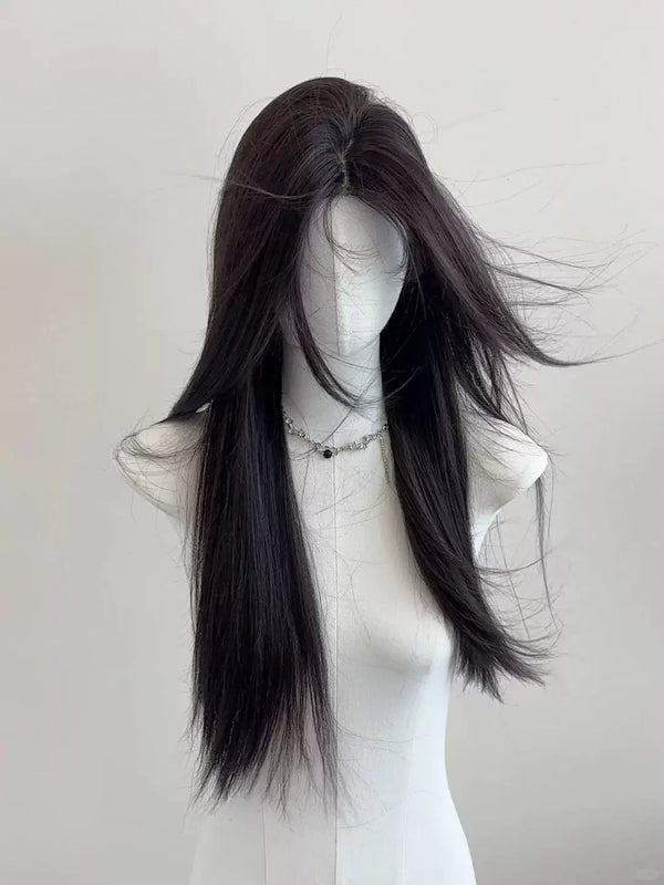 Kunkun Fish black tea lace-front straight wig - view 1