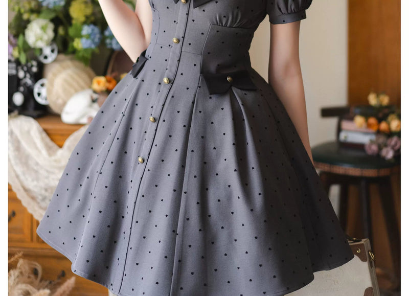 Forest Wardrobe - Forest Polotti - Heart-Print OP Dress - 4