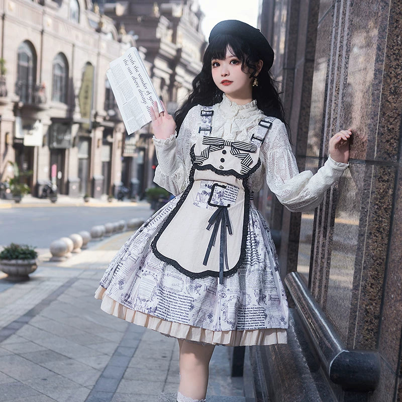 With PUJI - Berliner Zeitung - Lolita OP Dress, Print & Detachable Styling detail view 3