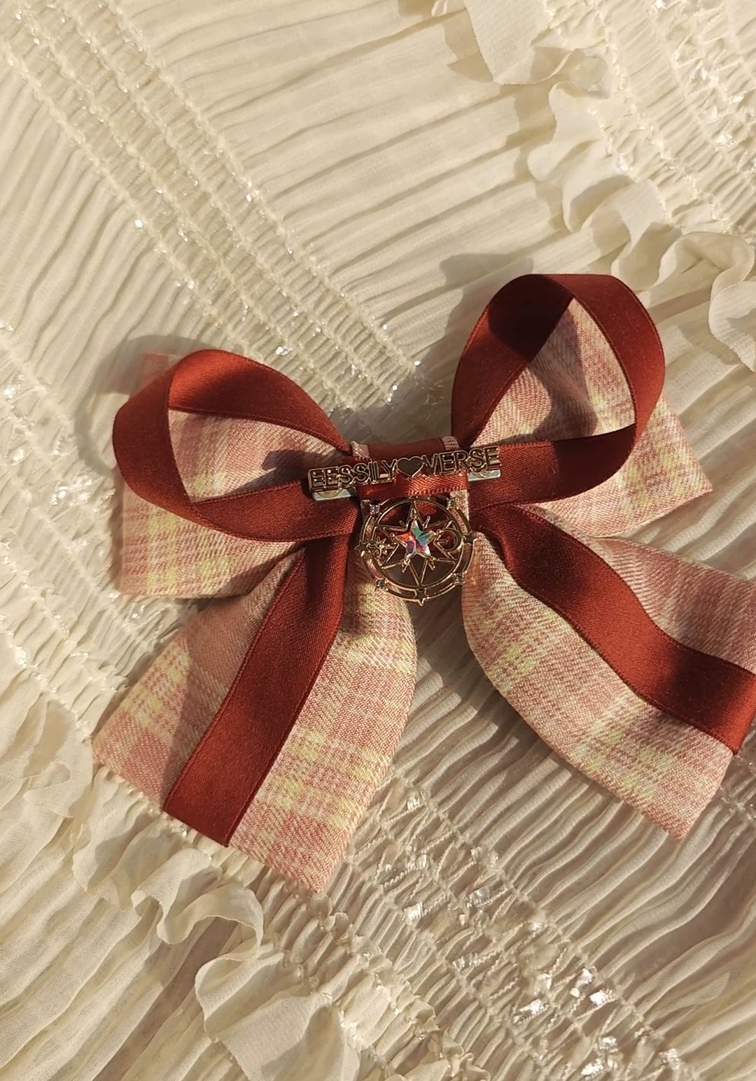 Grimm's Fairy Tale - Plaid Bow Hair Clips - detail view 6