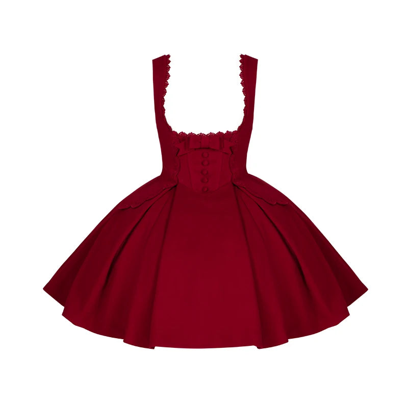 With PUJI - Velvet Rose - Lolita JSK Dress, Embroidery & Boned Bodice Detail detail view 9