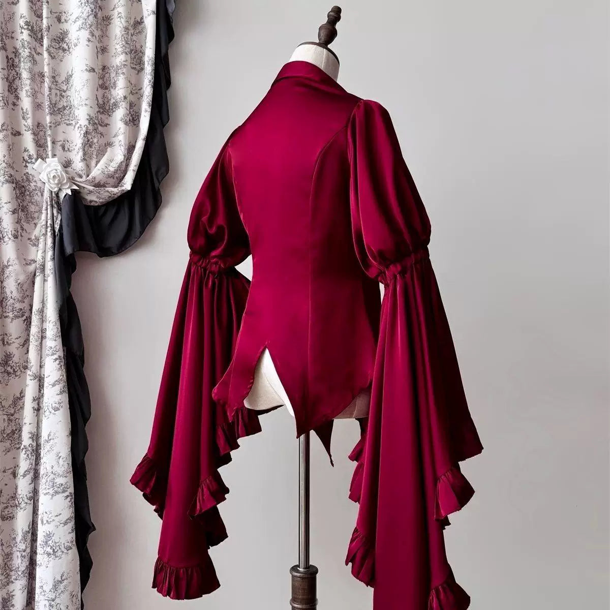 Sweetheart Dream Machine - Ruffle Cascade - V-Neck Blouse with Tiered Ruffle Sleeves