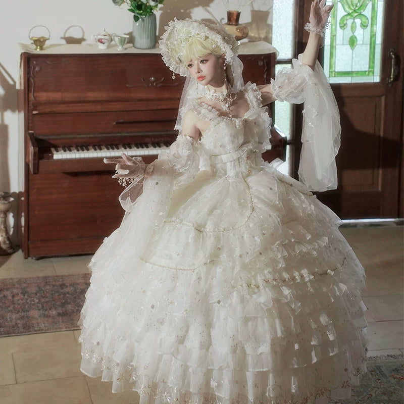 Maoxi Xiaoxiannu Lolita - Dream Waltz - White chiffon JSK dress