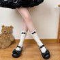 Combed cotton milk-white mid-short socks, approx. 20 cm / One Size