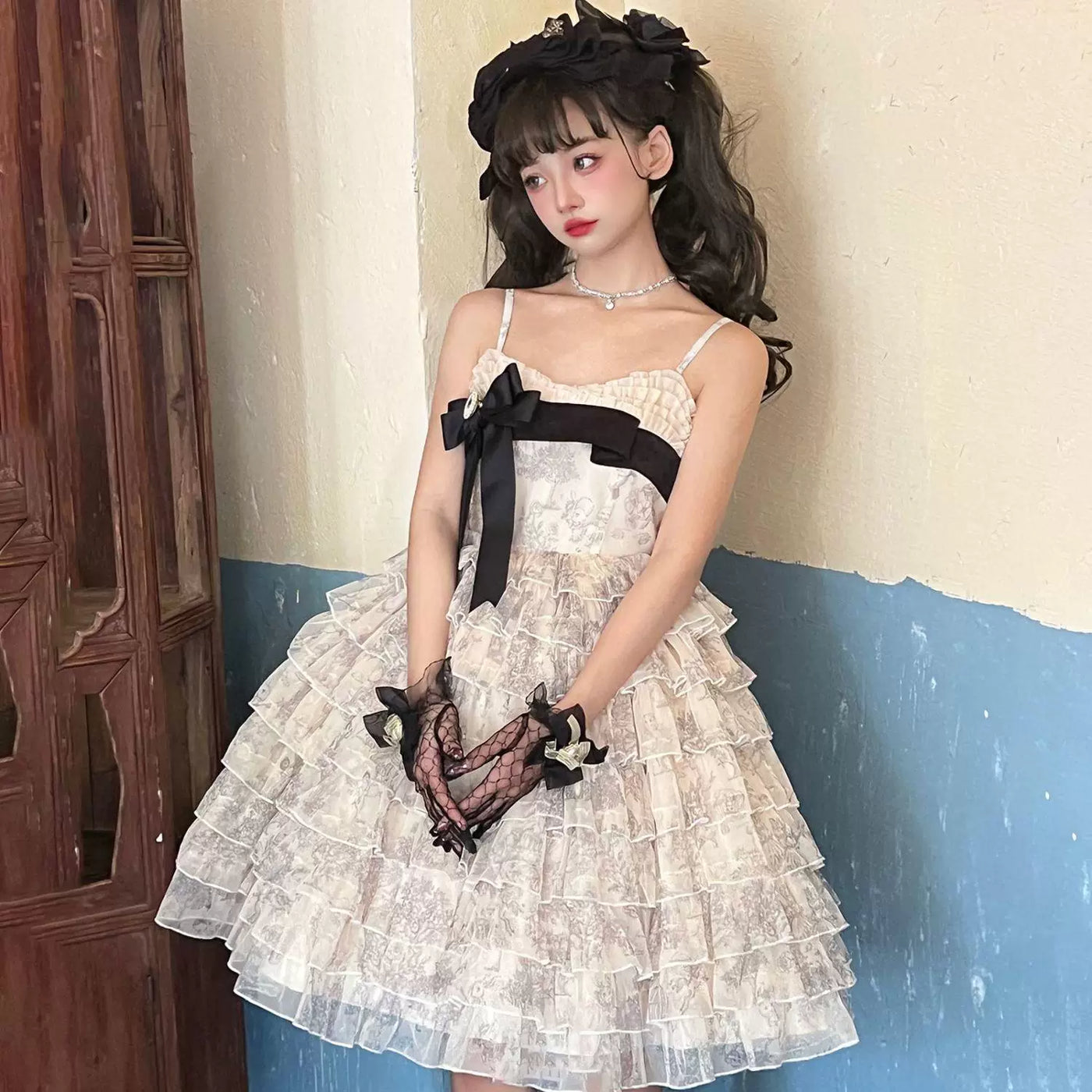 Sweetheart Dream Machine - Fairy Forest Encounter - Tiered Ruffle JSK with a Waist Ribbon