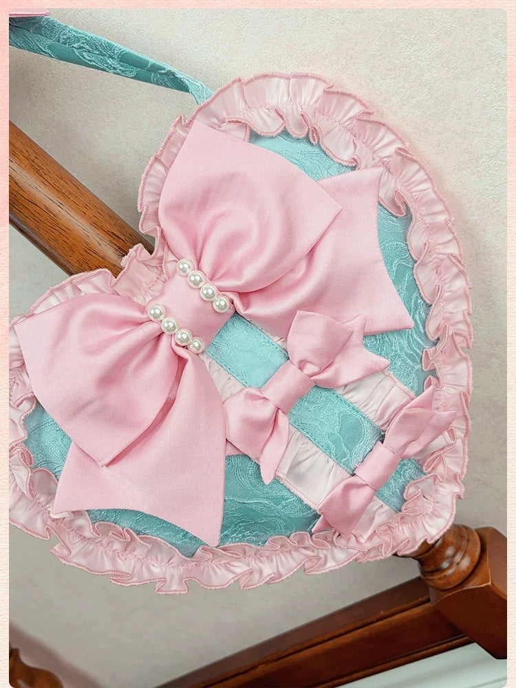 Alice Girl - Sweetheart Petal - Color Block Sweet Lolita KC, Heart-shaped Bag