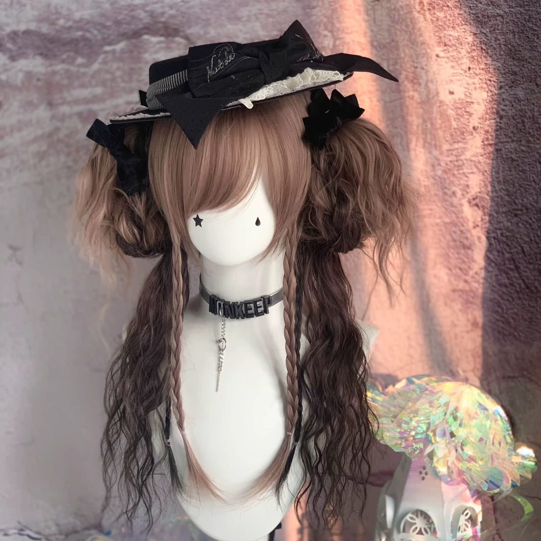 Spot MONKEEP Monkey Bajia, incredible sweetheart, retro Y2K fluffy big tiger clip Lolita original wig