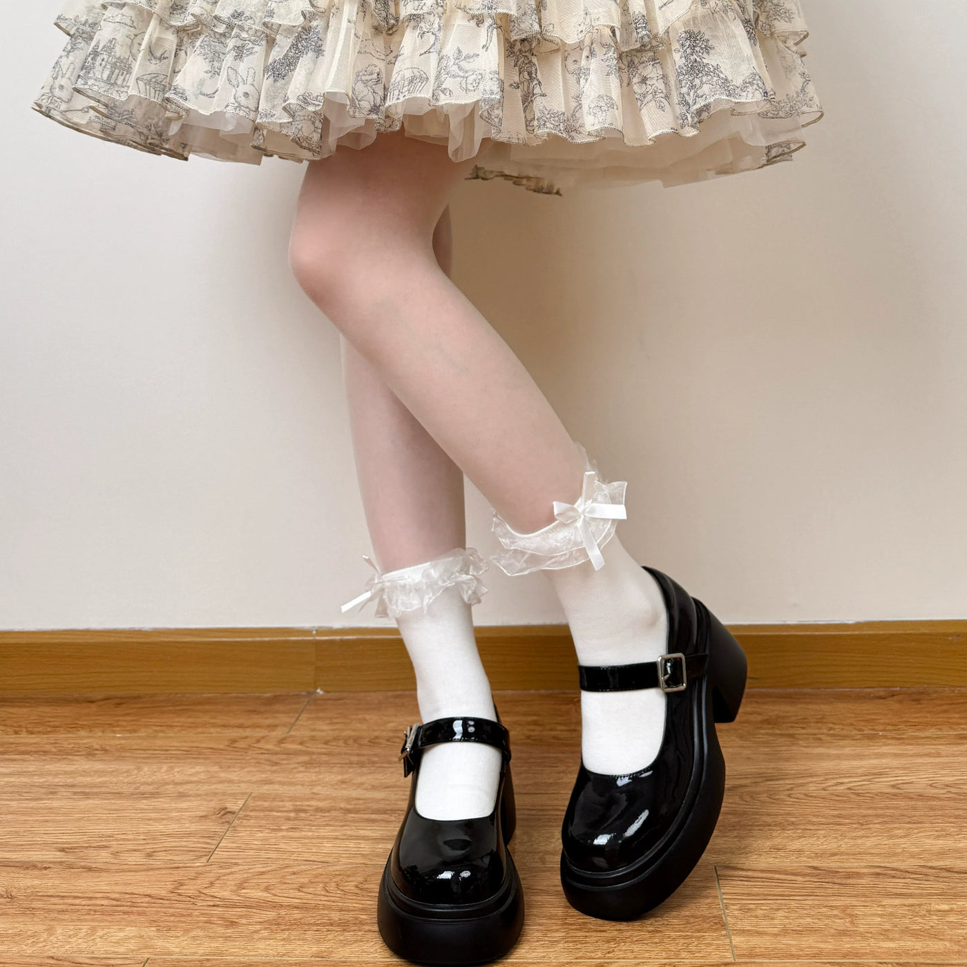Chubby Bear Tales - Doll Ruffle - Layered Ruffle Socks with Lace Trim
