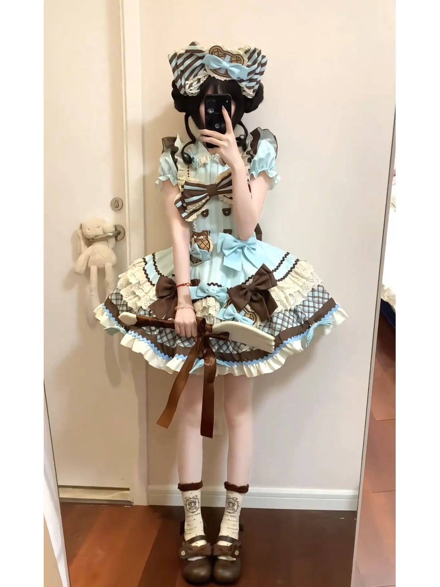 White Sugar Girl - Sweet Lolita Teddy Bear Dress - One-piece Sweet