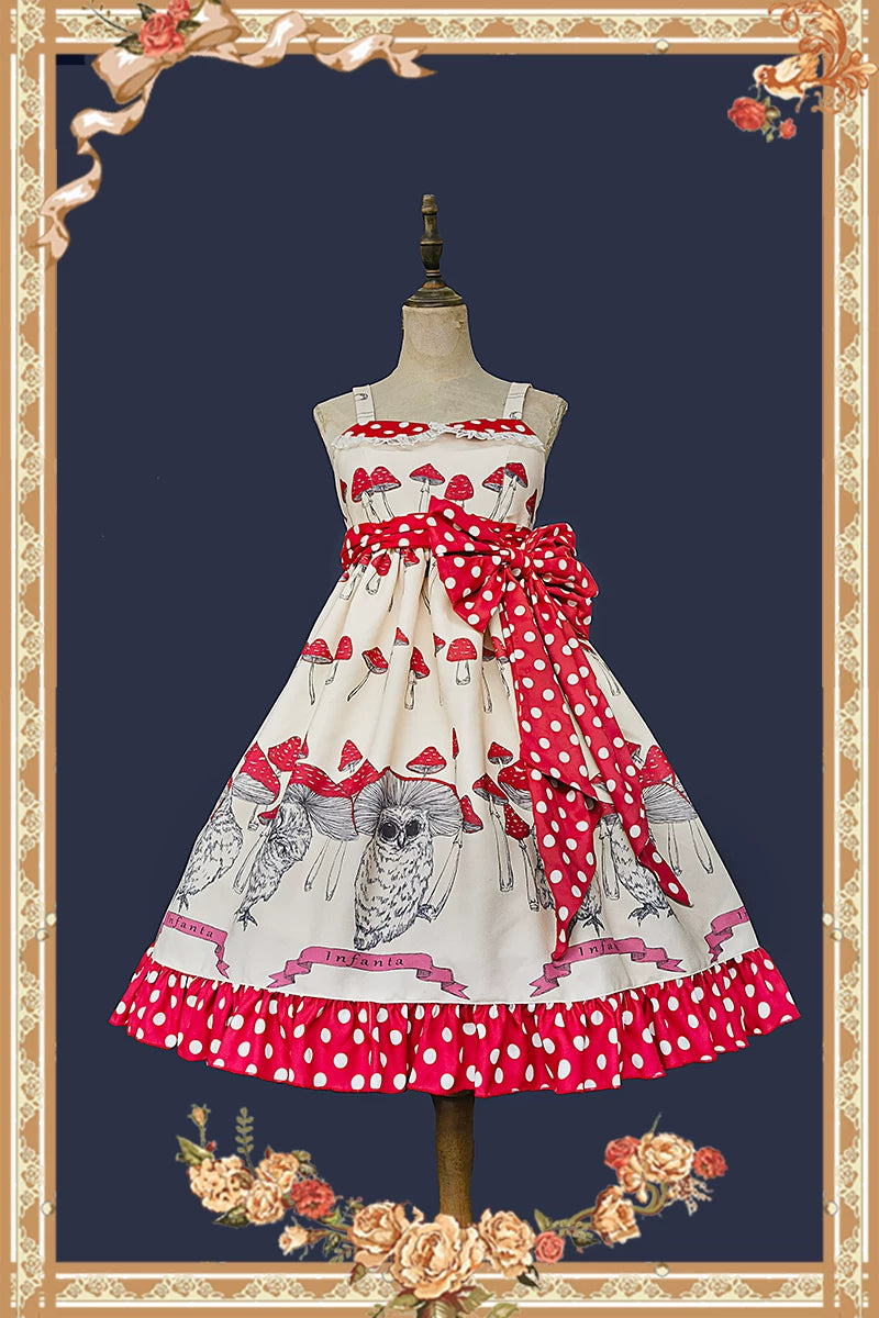 Infanta - Kitty Mushrooms - Printed JSK & Polka-Dot Bows