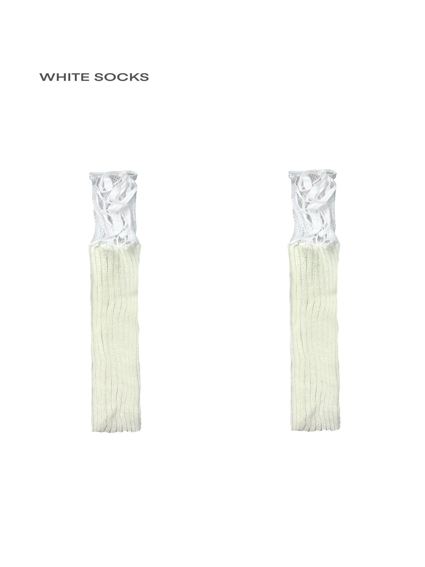 White Socks - Ballet Strap - Fishnet leg warmers with slouch cuffs