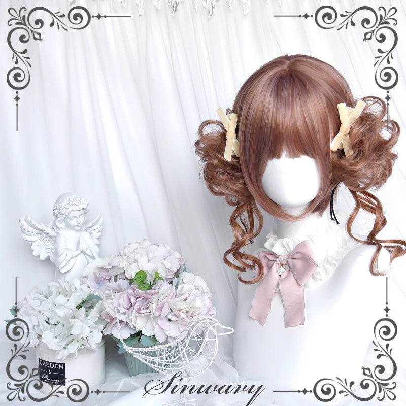Sinwavy dusty pink-brown bun hairpiece - view 6