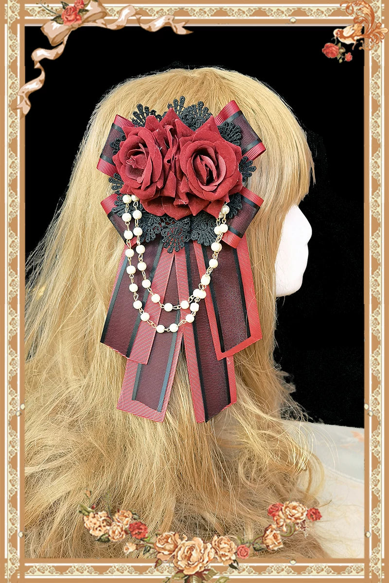 Infanta - Gothic Rose - Red and Black Hair Accessories