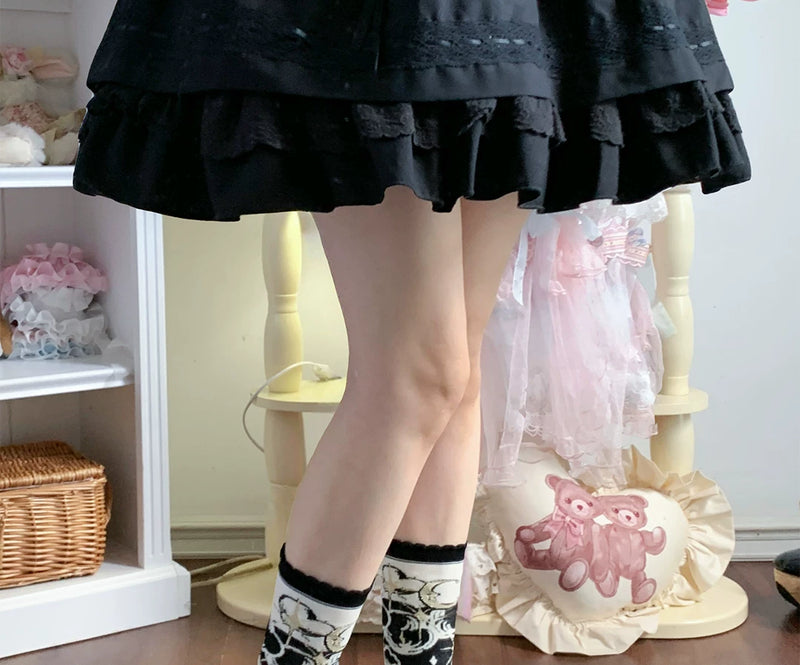 roji roji - Star Moon - Mid-Calf Socks with Star-and-Moon Motif