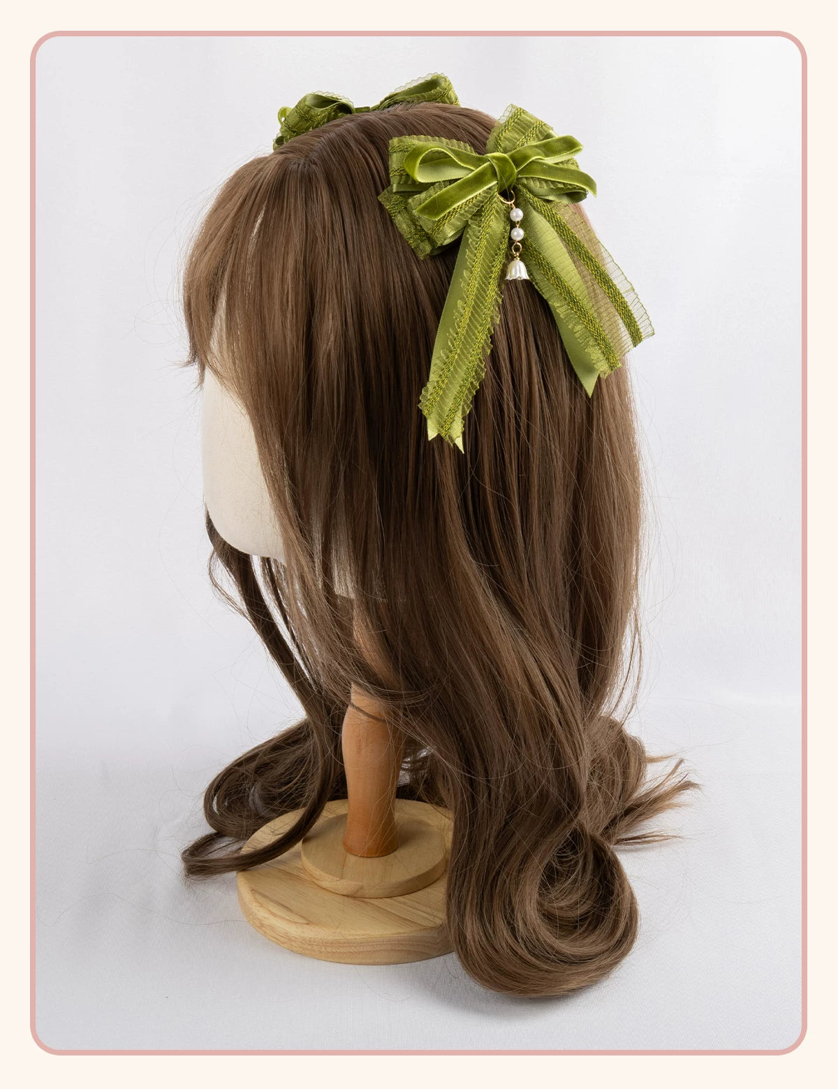Stardust Rose - Lily of the Valley Woodland - Green Lace Lolita Headwear with Floral Ribbons