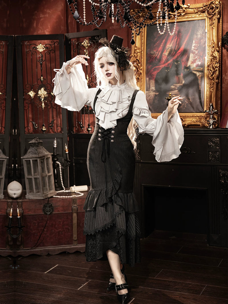 With PUJI - Night Raven - Gothic Lolita JSK Dress detail view 4