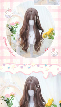 Dalao Home - Yun Yue - long curly full wig - Yun Yue Milk Tea Grey-Pink