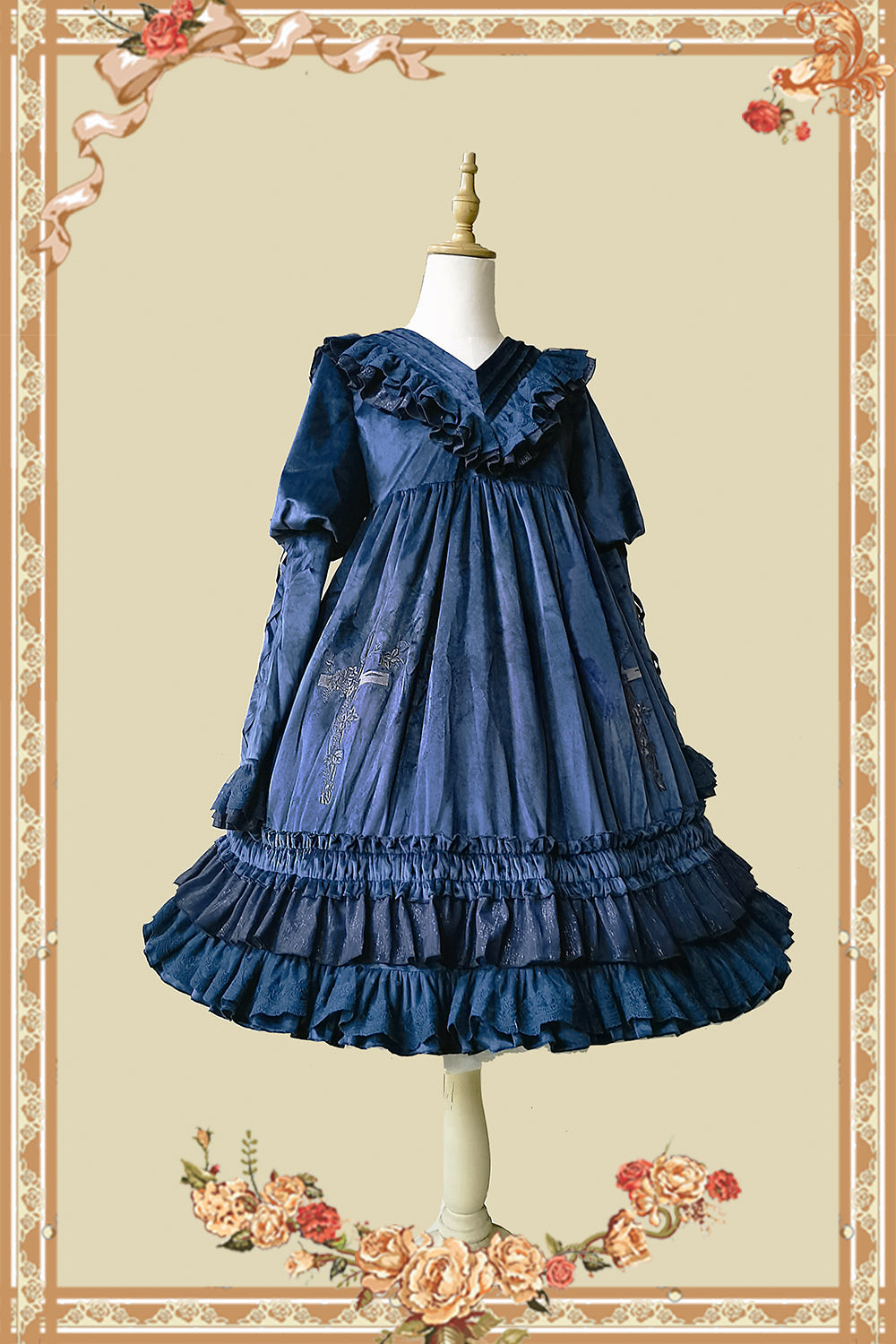 Holy Fruit Estate - Gothic Lolita OP Dress Multicolors S navy blue OP