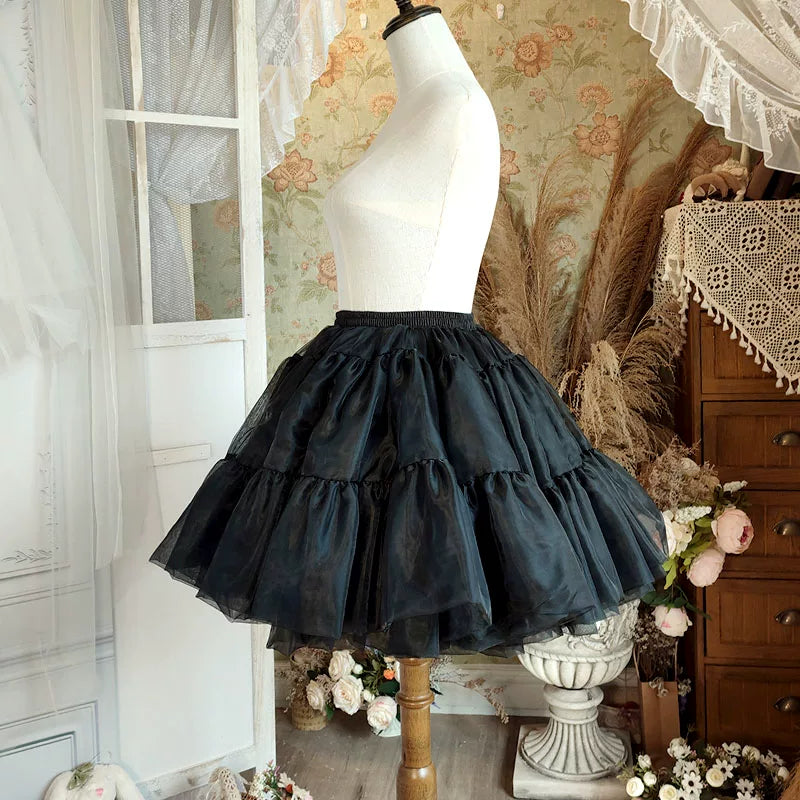 High-Volume 14-Metre Tulle Lolita Petticoat - 45 cm — Black - High-Volume Petticoat