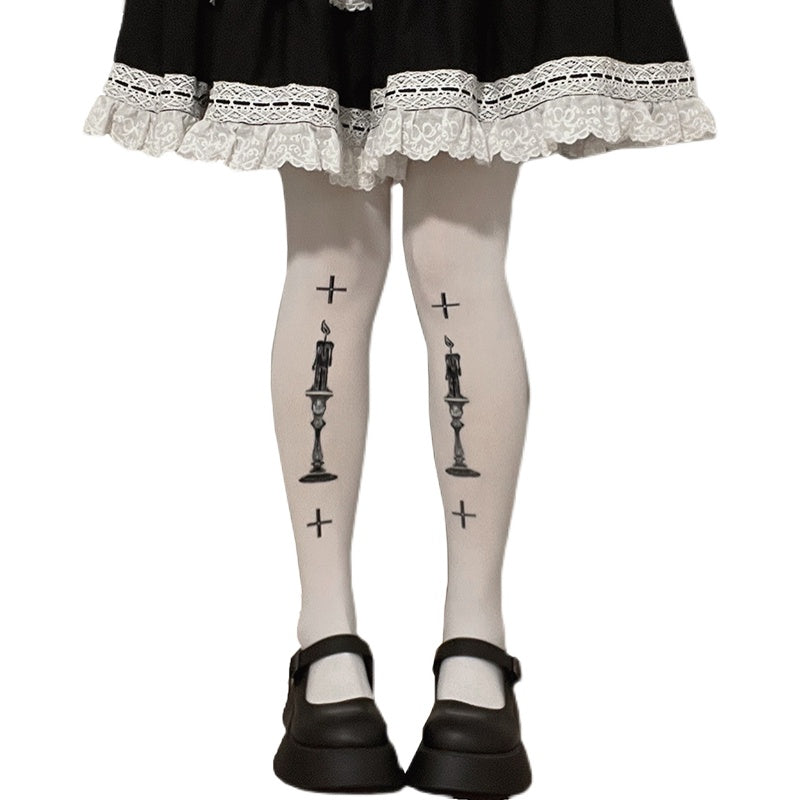 Roji Roji - Gothic Lolita 80D Velvet Pantyhose - Socks