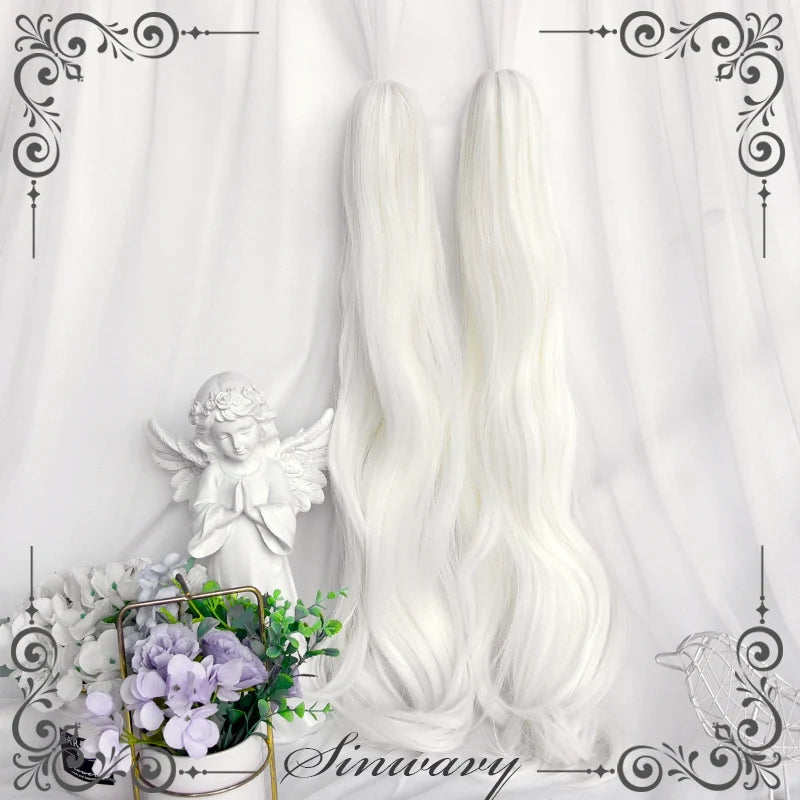 Sinwavy - White Gothic Lolita Wig - Roman Curls & Long Wavy Wig