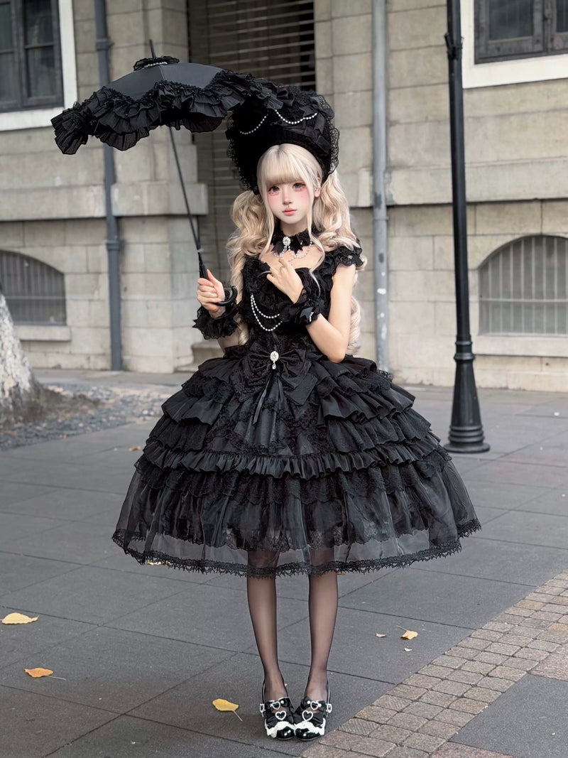 Miaolin Original - Rose Oath - Sweet lolita JSK dress with lace