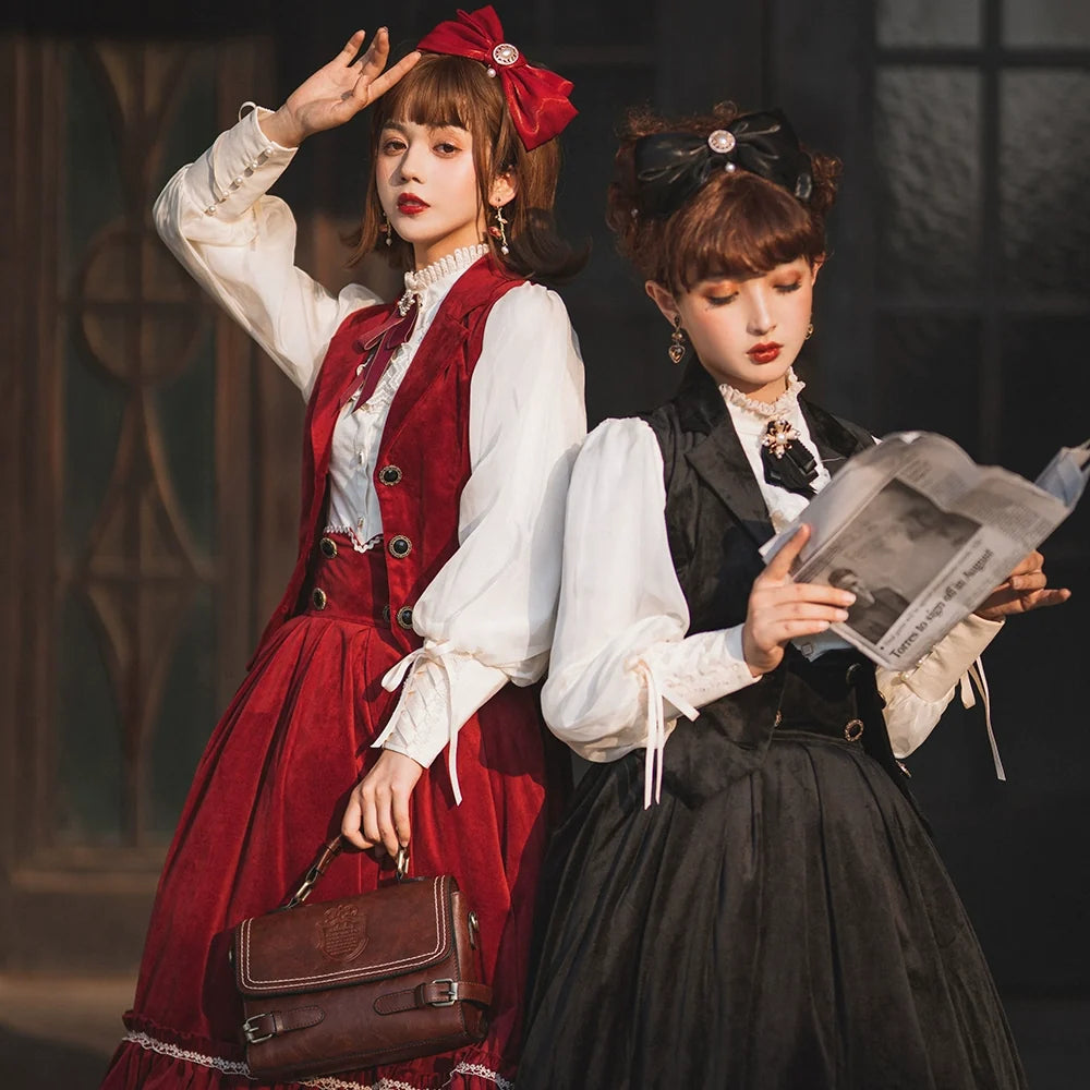 Miss Point - Rose Doll - Retro Lolita Vest Velvet Lolita Waistcoat