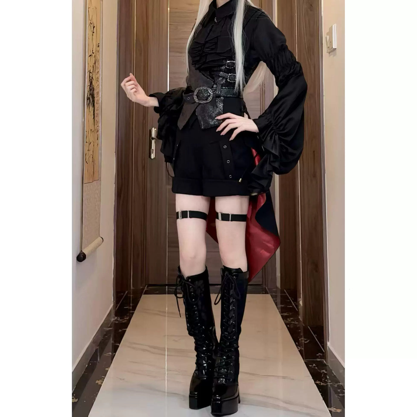 Sweetheart Dream Machine - Little Bat - Black Shorts with Button Accents