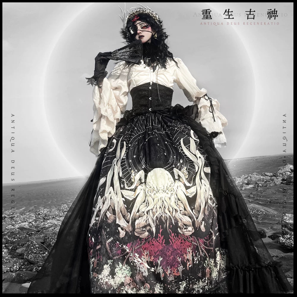 囚鸟旅店‖重生古神‖现货页面‖克苏鲁哥特暗黑原创Lolita裙大码
