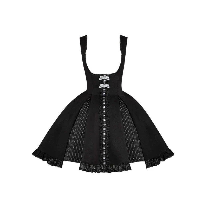 Monochrome Sonata - Classic Lolita Bust-supporting JSK Set, Piano Inspired (L M S) 44552:813451