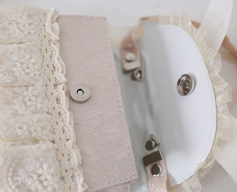 Xiaogui - Elegant Lolita Bag Daisy Pearl - Chain Lace Handbag Bag