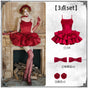 Red 3-piece set (JSK + 2 bows + 2 corsages) In stock / S