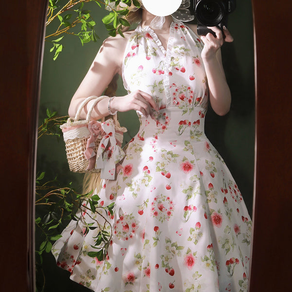 Forest Wardrobe - Early Summer Berry Storybook - Classic Lolita Halter Dress - 1