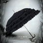 Three-tier round ruffle parasol - curved handle