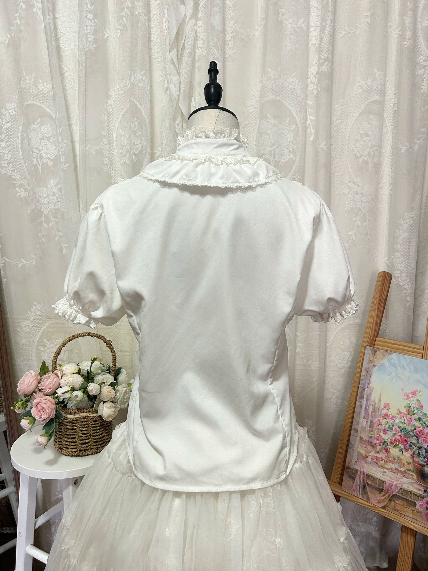 Hello Princess Lolita - Doll Collar - White Blouse with Lace Trim – detail view 5