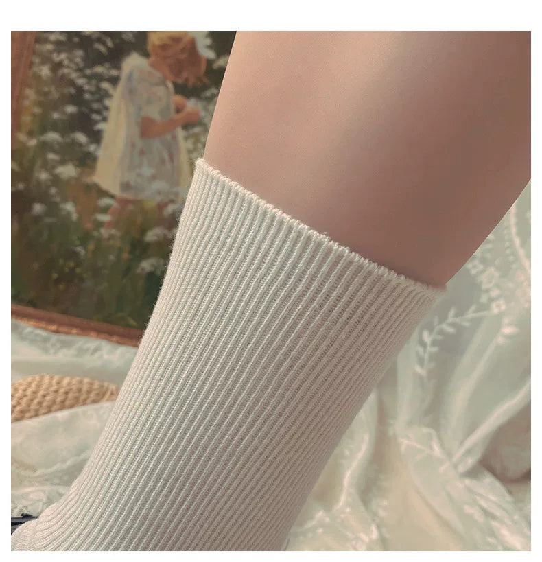 Sock Noble - Classic Academy - Mid-Calf Socks with Vertical Ribbing