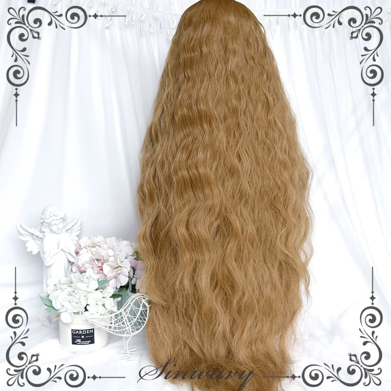 Golden-brown long curly Lolita wig - view 4