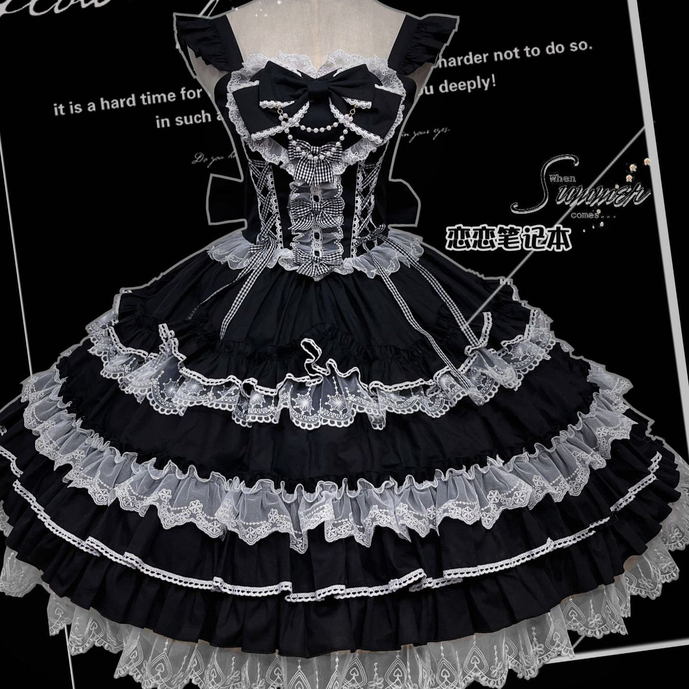 ZhiJinYuan - Love Notebook - Old School Lolita JSK Vintage Doll Tiered Dress - Lolita Fetch