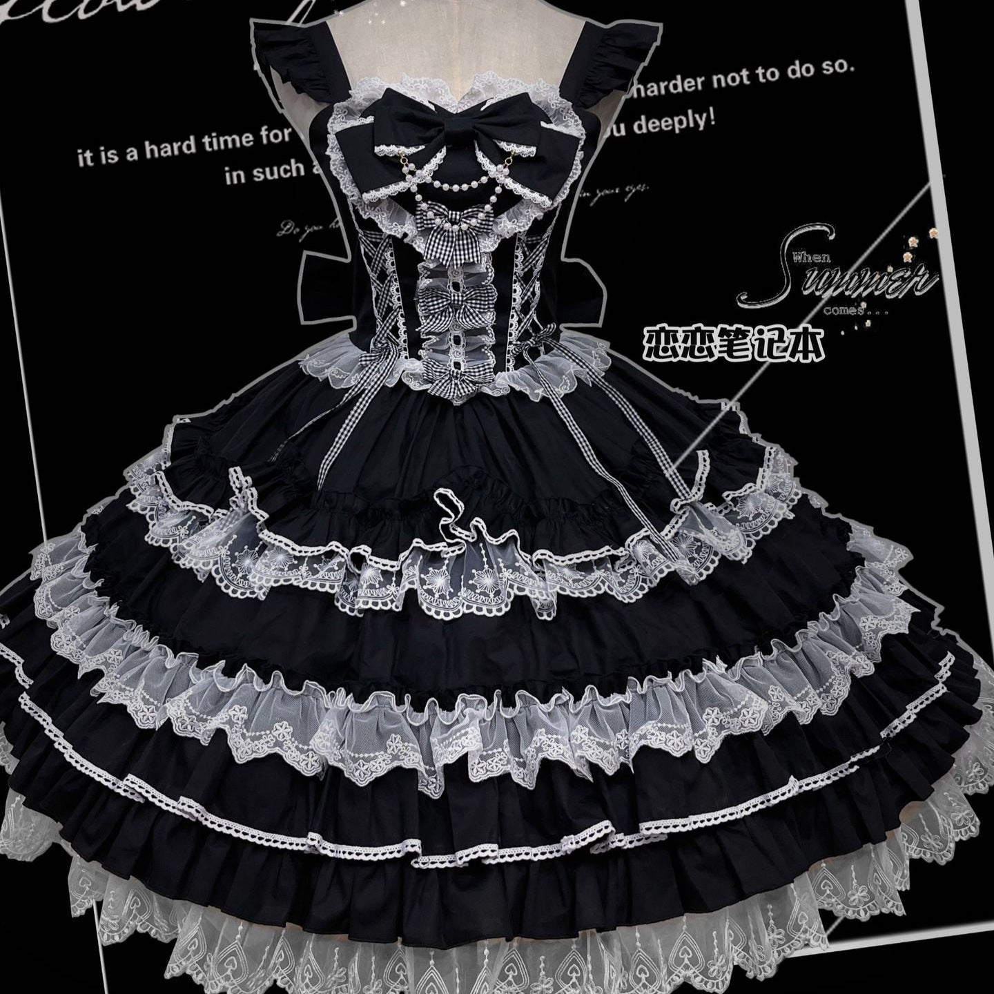 ZhiJinYuan - Love Notebook - Old School Lolita JSK Vintage Doll Tiered Dress