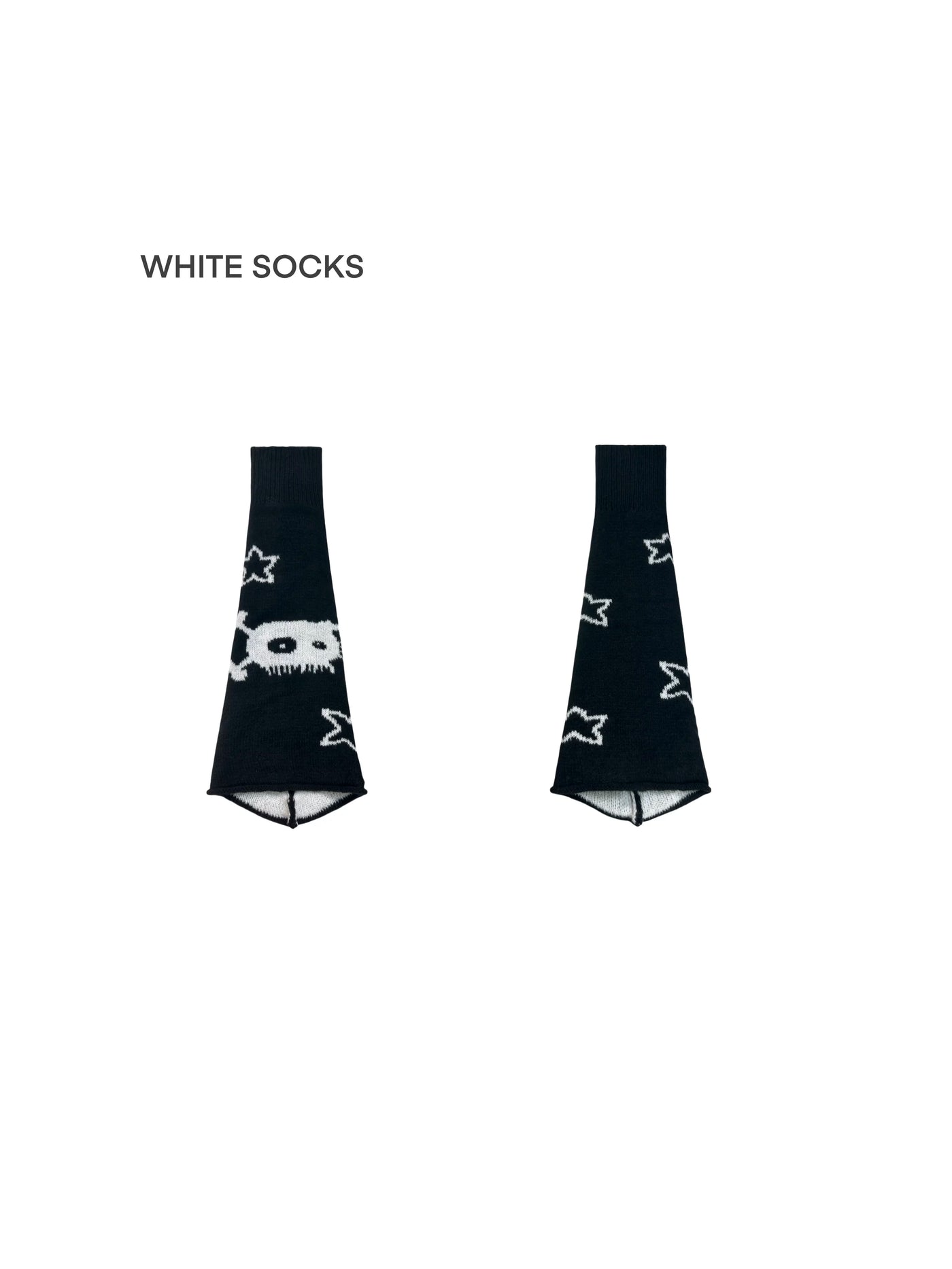 White Socks - Star Graphic - Reversible Flared Leg Warmers